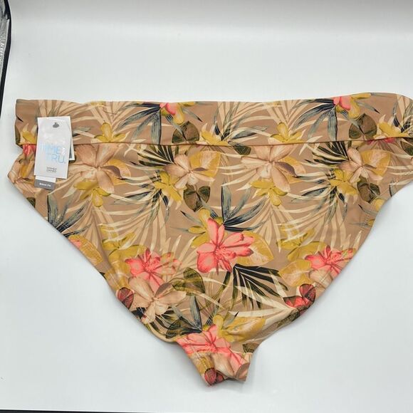 WOMEN'S Plus Mid-Rise Hawaiian Print Bikini Swimsuit Bathing Suit Size 2X - Picture 3 of 7